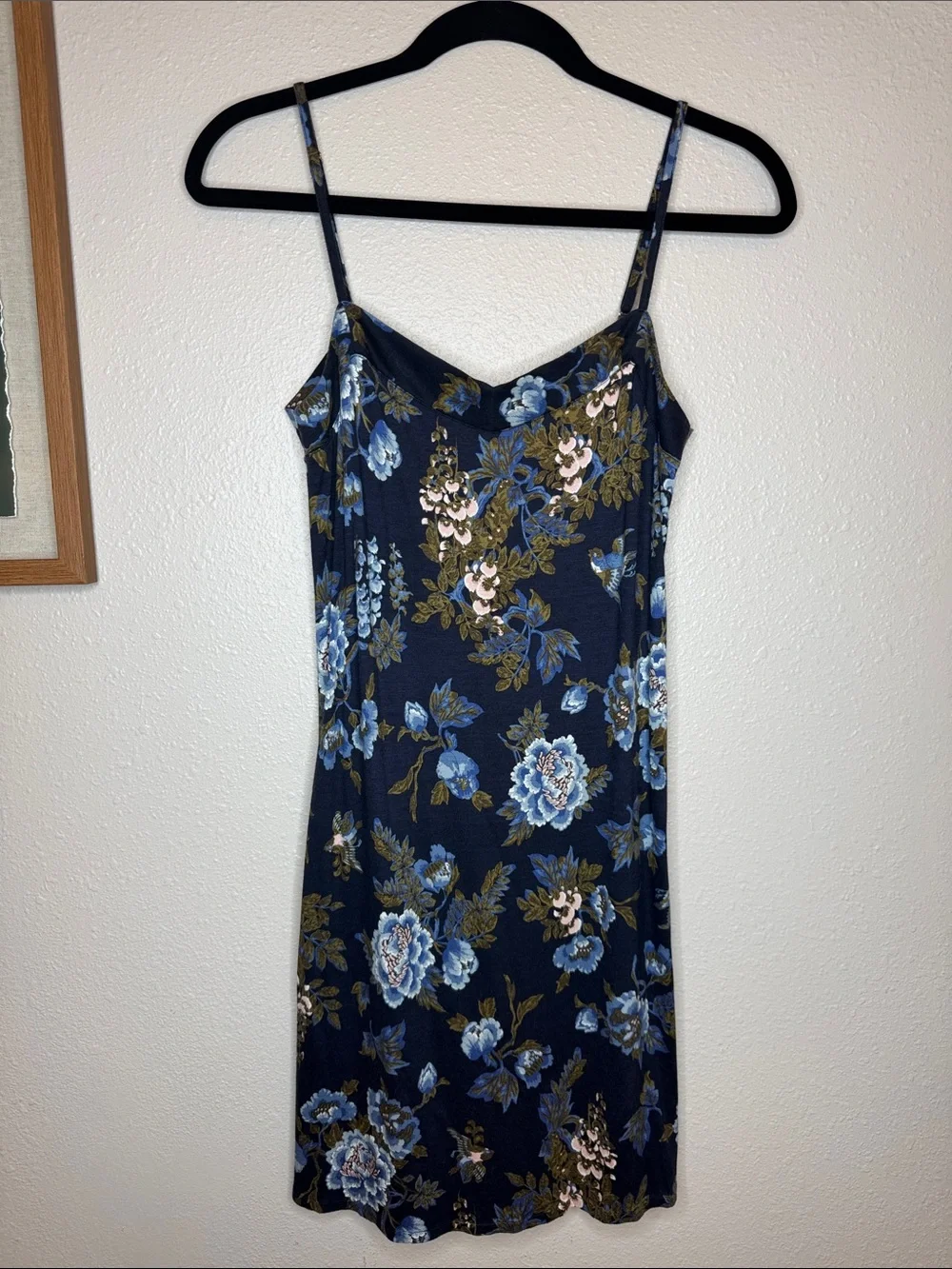 HANRO Floral Slip Sleep Gown Nightdress Blue Floral Print XS Luxury Loungewear